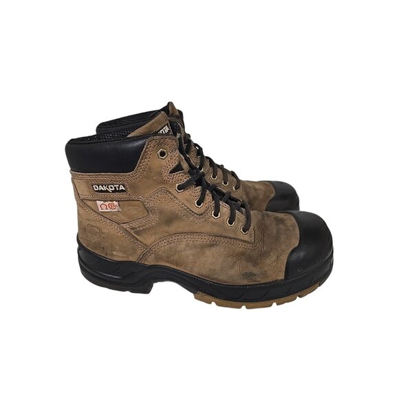 DAKOTA Men's 6006 6" Quad Comfort Steel Toe Freshtech Work Boots Tan Size 10M - Picture 2 of 7